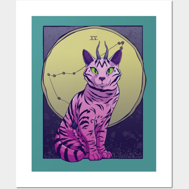 Devil Cat Tarot Wall Art by digitalambie